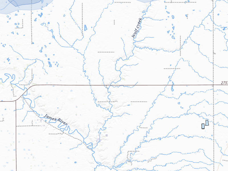 NEXRAD radar-signature map of the hail storm over Freeman, SD on Jun 27, 2026