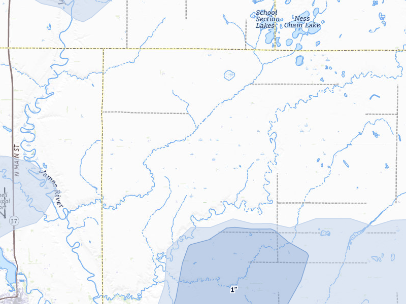 NEXRAD radar-signature map of the hail storm over Fulton, SD on Jul 25, 2026