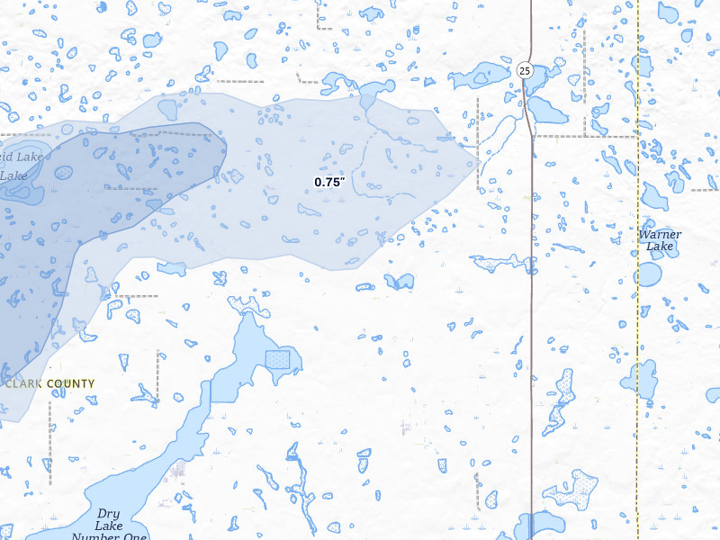 NEXRAD radar-signature map of the hail storm over Garden City, SD on Jun 27, 2026