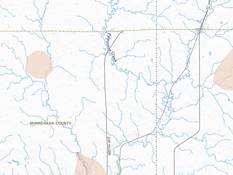 Radar-estimated hail-size map of the storm over Garretson, SD on Jul 4, 2026