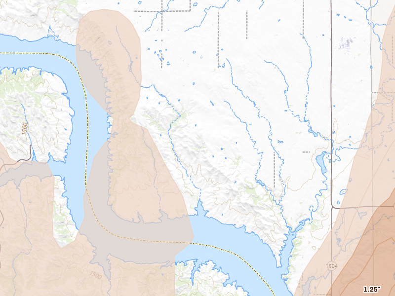 Radar-estimated hail-size map of the storm over Geddes, SD on Jun 30, 2026