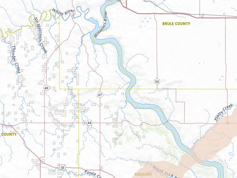 Radar-estimated hail-size map of the storm over Gregory, SD on May 17, 2026