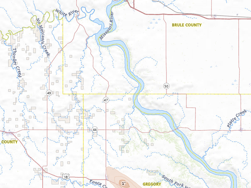 Radar-estimated hail-size map of the storm over Gregory, SD on May 24, 2026