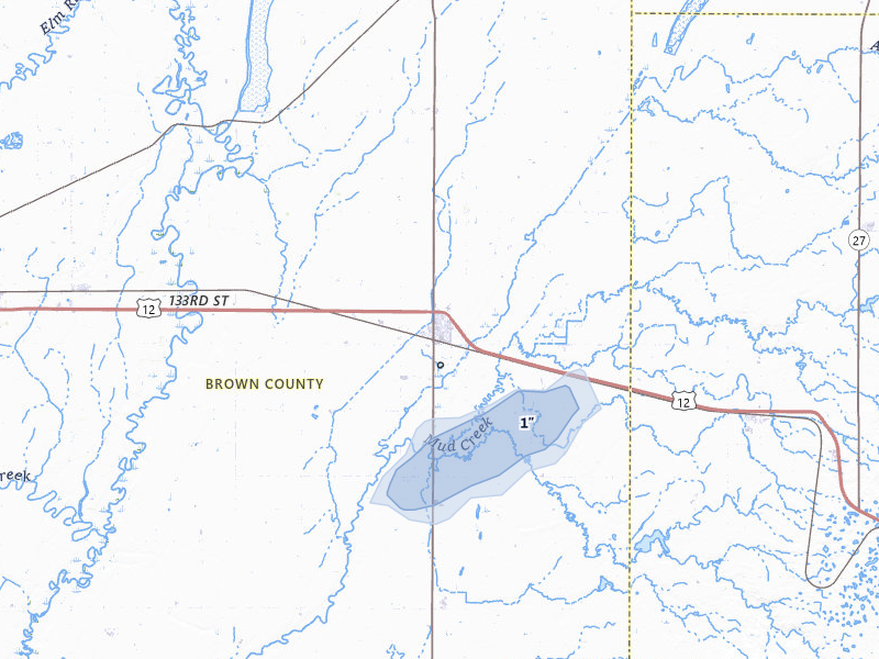NEXRAD radar-signature map of the hail storm over Groton, SD on May 31, 2026