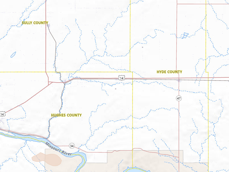 Radar-estimated hail-size map of the storm over Harrold, SD on Jun 3, 2026