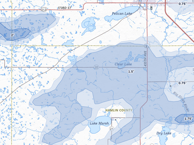 NEXRAD radar-signature map of the hail storm over Hayti, SD on Jun 3, 2026