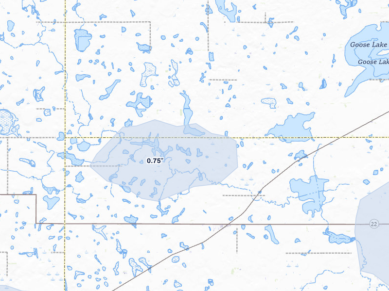 NEXRAD radar-signature map of the hail storm over Hazel, SD on Jun 4, 2026