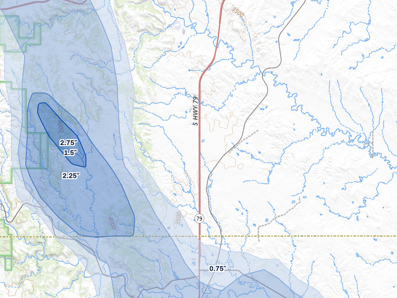 NEXRAD radar-signature map of the hail storm over Hermosa, SD on Aug 23, 2026