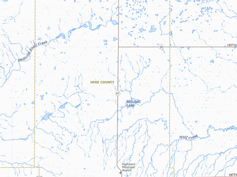 Radar-estimated hail-size map of the storm over Highmore, SD on Jun 3, 2026