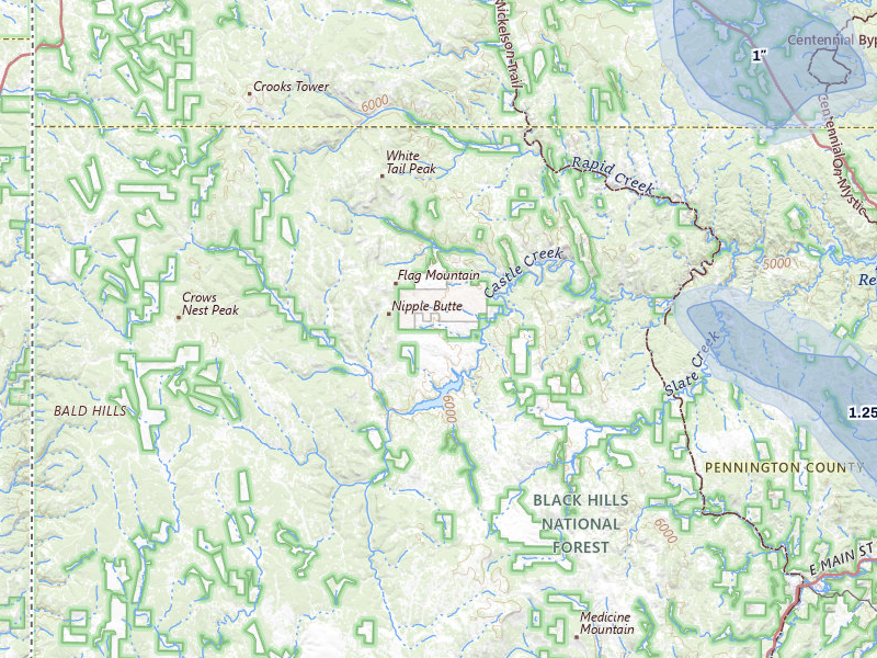 NEXRAD radar-signature map of the hail storm over Hill City, SD on Jul 8, 2026