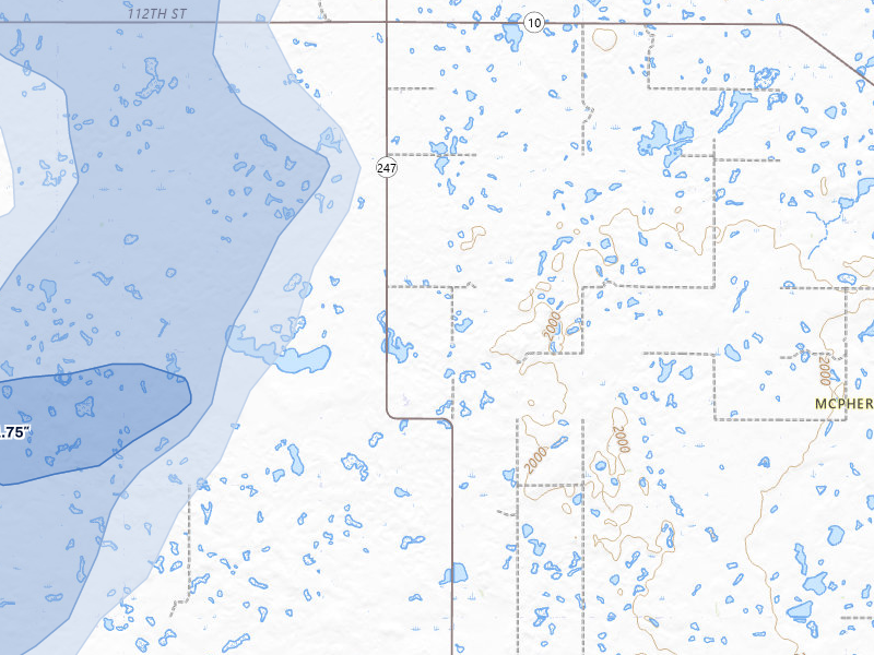 NEXRAD radar-signature map of the hail storm over Hosmer, SD on May 31, 2026