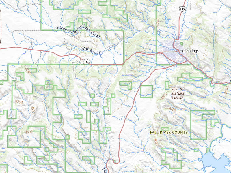 Radar-estimated hail-size map of the storm over Hot Springs, SD on Jun 22, 2026