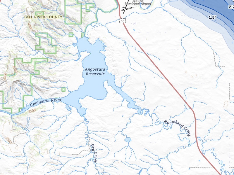 NEXRAD radar-signature map of the hail storm over Hot Springs, SD on Aug 21, 2026
