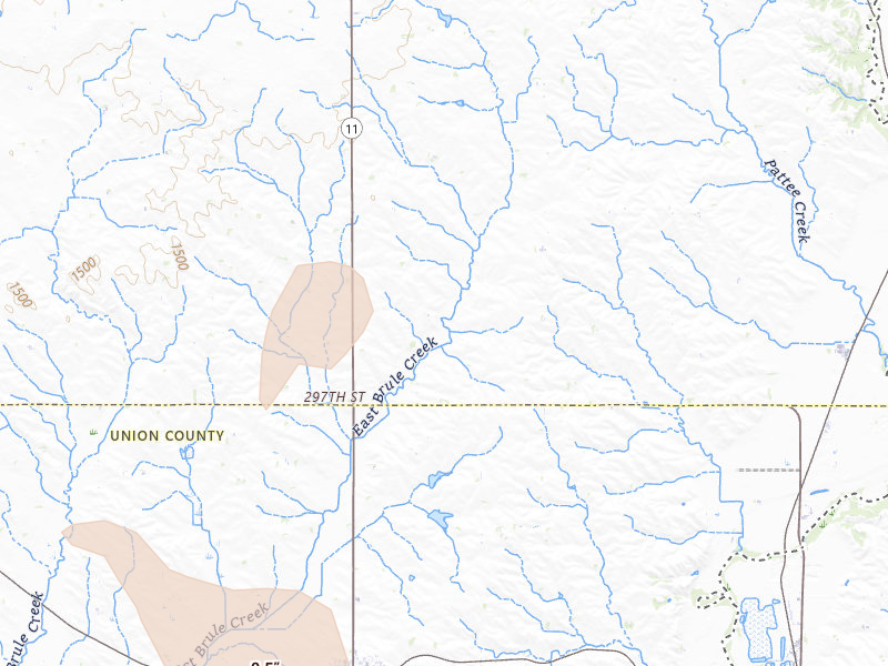 Radar-estimated hail-size map of the storm over Hudson, SD on Aug 3, 2026