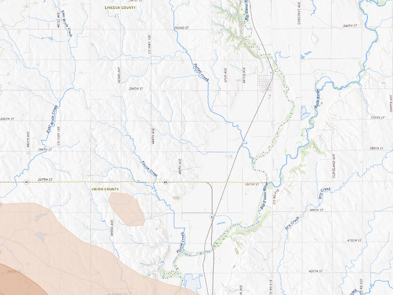 Radar-estimated hail-size map of the storm over Hudson, SD