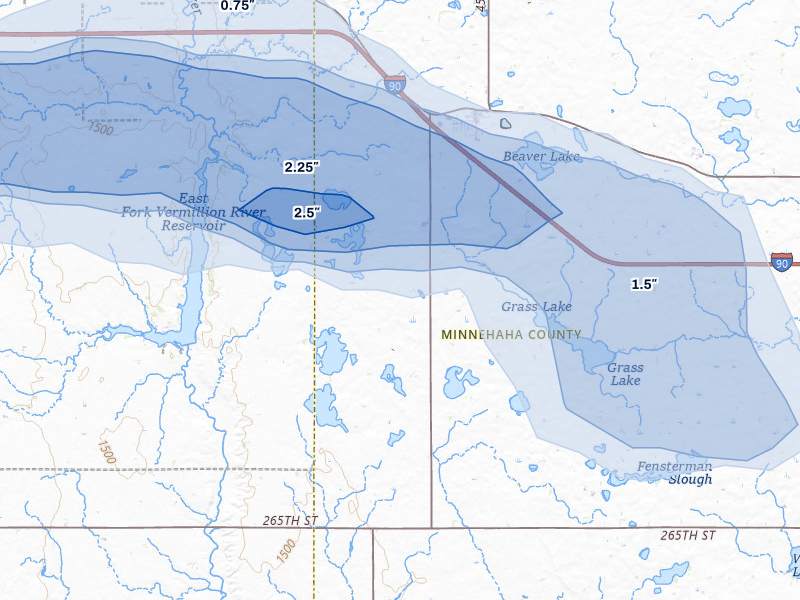 NEXRAD radar-signature map of the hail storm over Humboldt, SD on May 31, 2026