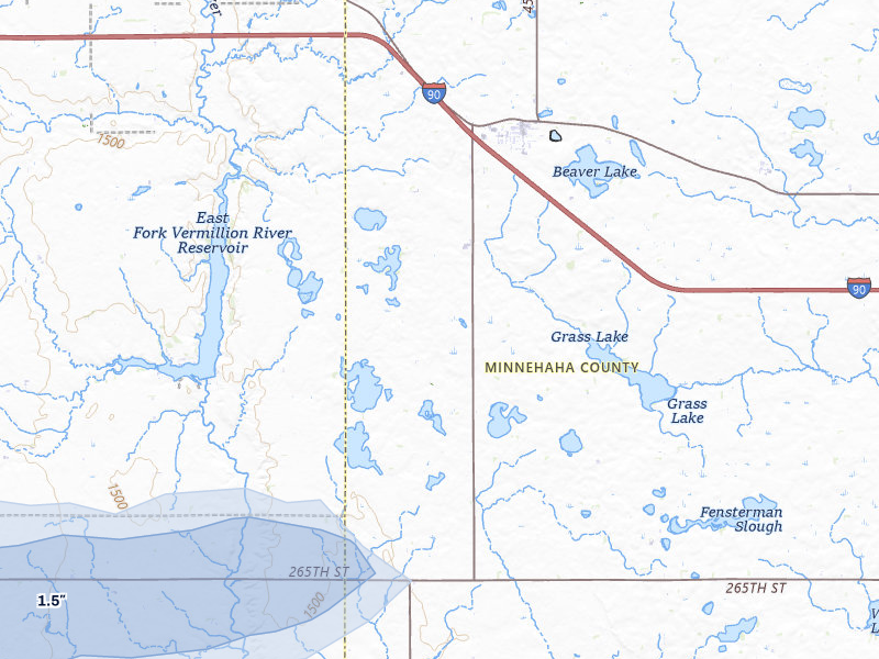 NEXRAD radar-signature map of the hail over Humboldt, SD