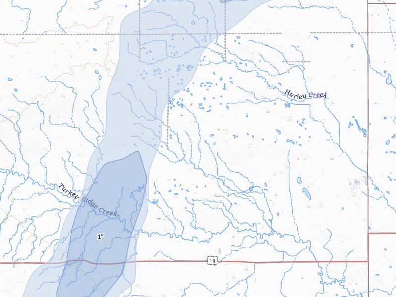 NEXRAD radar-signature map of the hail storm over Hurley, SD on Jun 30, 2026