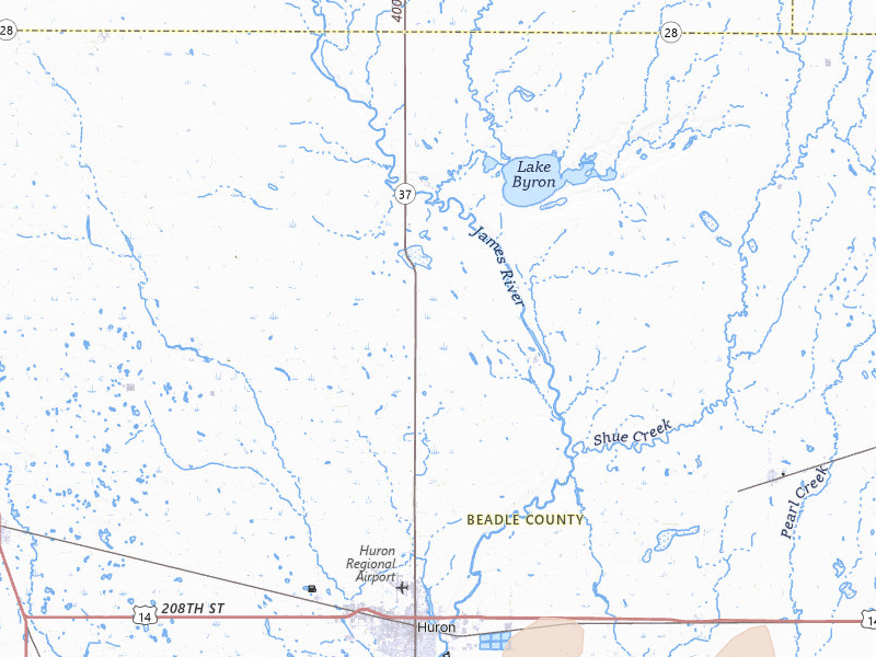 Radar-estimated hail-size map of the storm over Huron, SD on May 31, 2026