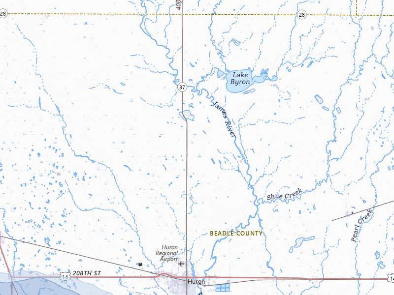 NEXRAD radar-signature map of the hail storm over Huron, SD on Jul 25, 2026