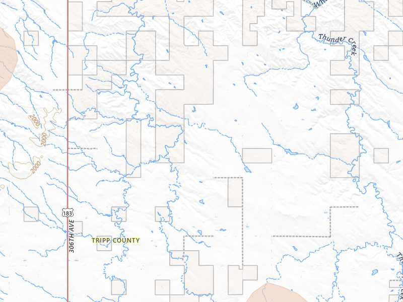 Radar-estimated hail-size map of the storm over Ideal, SD on Jul 25, 2026