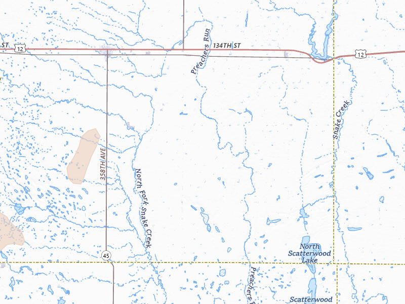 Radar-estimated hail-size map of the storm over Ipswich, SD on Apr 22, 2026