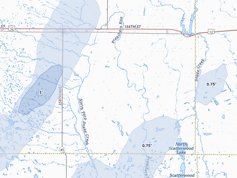 NEXRAD radar-signature map of the hail storm over Ipswich, SD on Apr 22, 2026