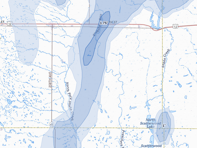 NEXRAD radar-signature map of the hail storm over Ipswich, SD on May 31, 2026