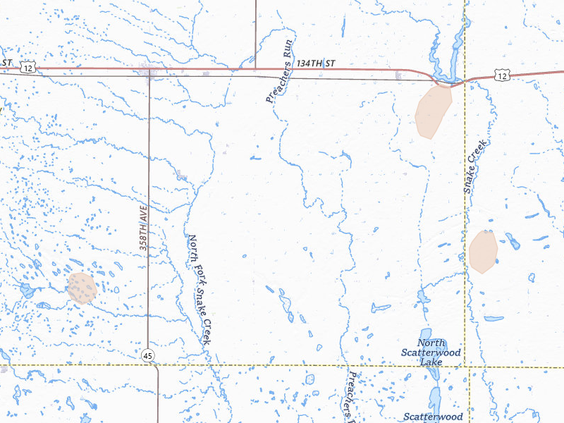 Radar-estimated hail-size map of the storm over Ipswich, SD on Jun 27, 2026