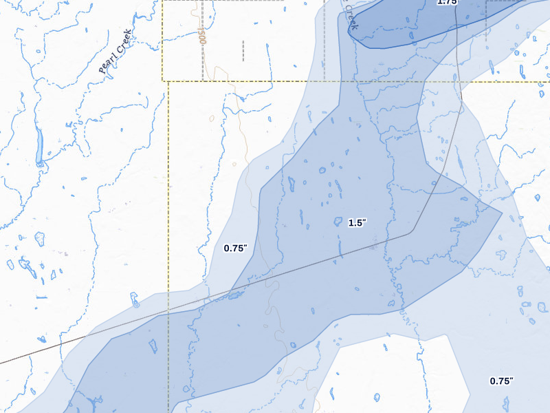 NEXRAD radar-signature map of the hail storm over Iroquois, SD on Jun 3, 2026