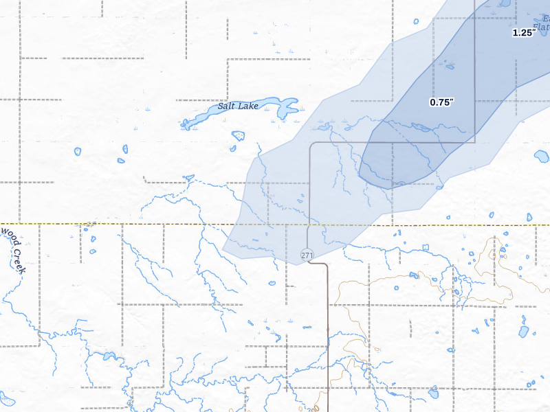 NEXRAD radar-signature map of the hail storm over Java, SD on Jun 3, 2026