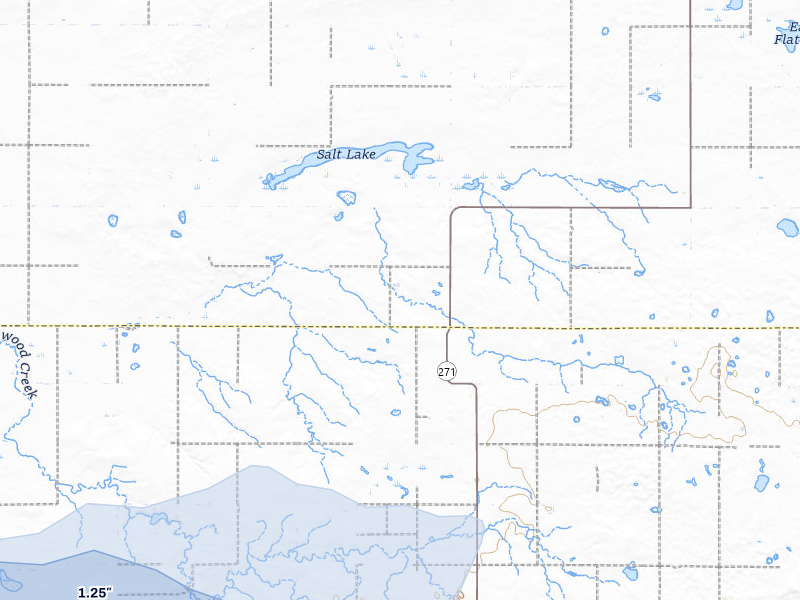 NEXRAD radar-signature map of the hail storm over Java, SD on Jul 25, 2026