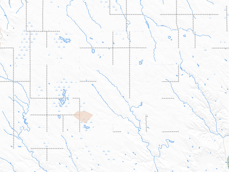 Radar-estimated hail-size map of the storm over Kennebec, SD on Jul 19, 2026