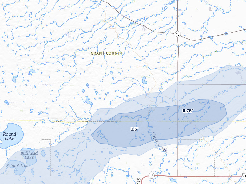 NEXRAD radar-signature map of the hail storm over Labolt, SD on Jun 4, 2026