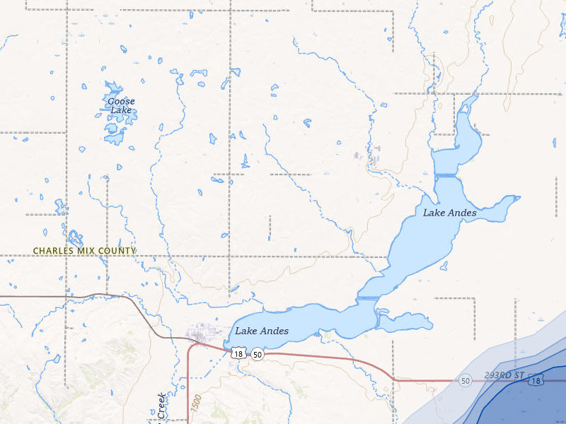 NEXRAD radar-signature map of the hail storm over Lake Andes, SD on Sep 1, 2026
