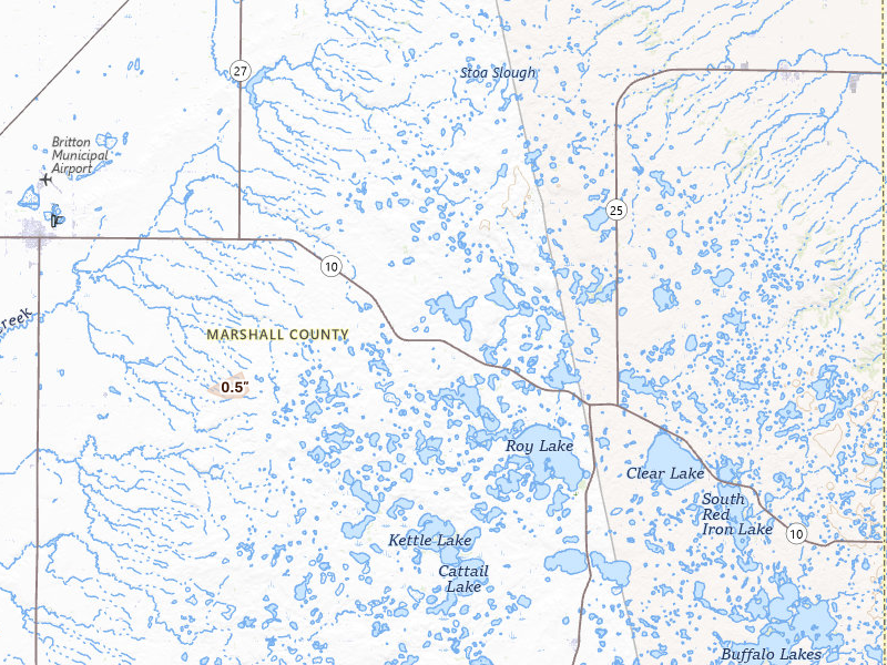 Radar-estimated hail-size map of the storm over Lake City, SD on May 26, 2026