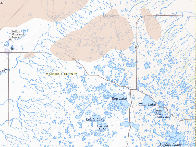 Radar-estimated hail-size map of the storm over Lake City, SD on Jun 3, 2026
