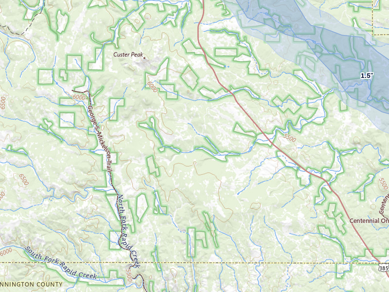 NEXRAD radar-signature map of the hail storm over Lead, SD on Aug 16, 2026