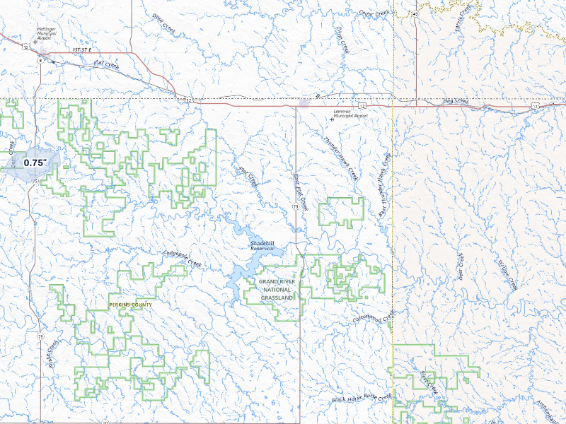 NEXRAD radar-signature map of the hail storm over Lemmon, SD on Sep 23, 2026