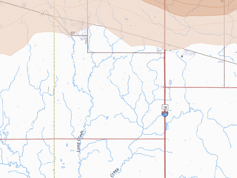 Radar-estimated hail-size map of the storm over Lennox, SD on May 24, 2026