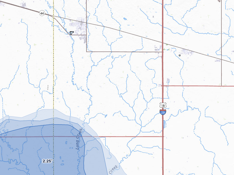 NEXRAD radar-signature map of the hail storm over Lennox, SD on May 31, 2026