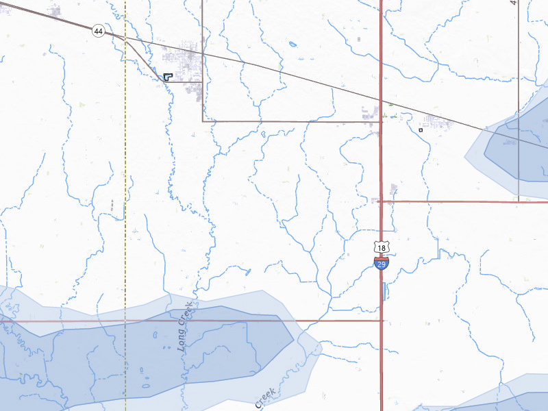 NEXRAD radar-signature map of the hail storm over Lennox, SD on Jun 27, 2026