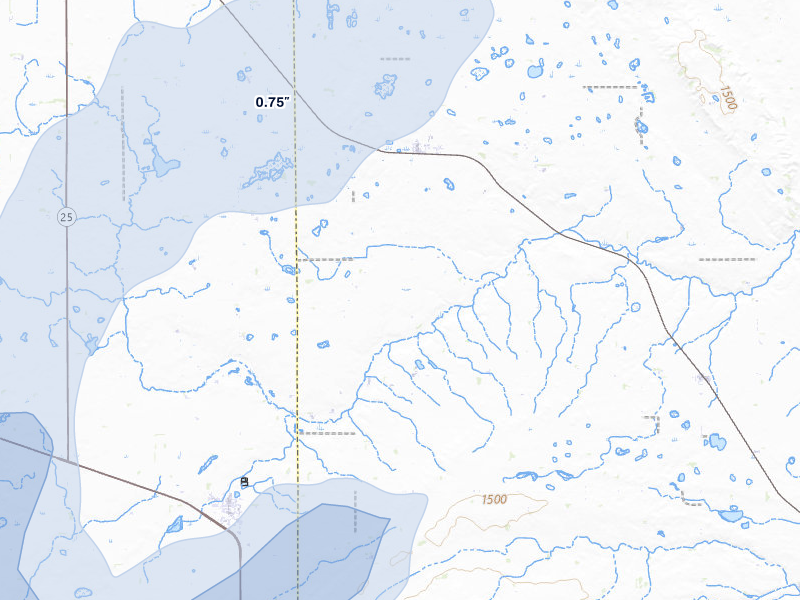 NEXRAD radar-signature map of the hail storm over Lesterville, SD on Jun 29, 2026