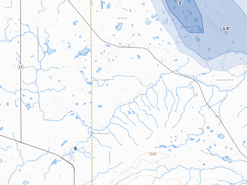 NEXRAD radar-signature map of the hail storm over Lesterville, SD on Aug 20, 2026