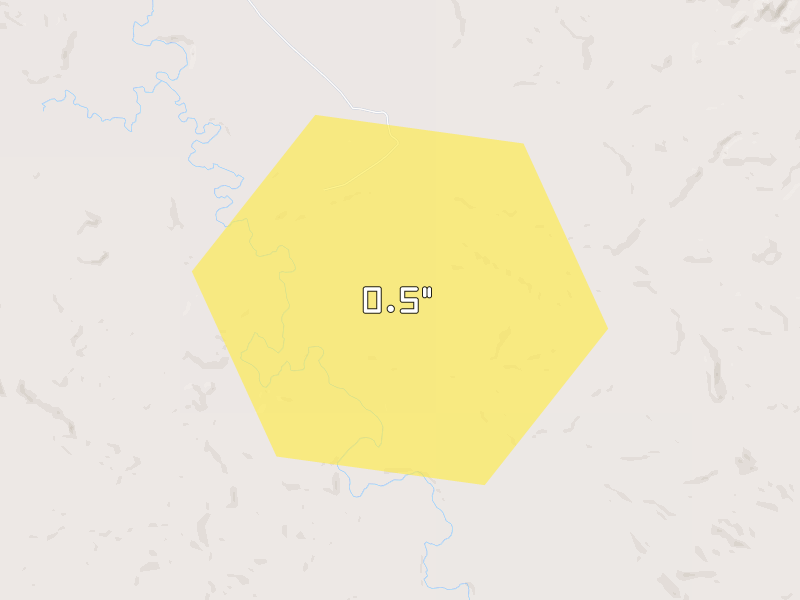 Hail map of Long Valley, SD on Jun 29, 2026, hail up to 0.5"