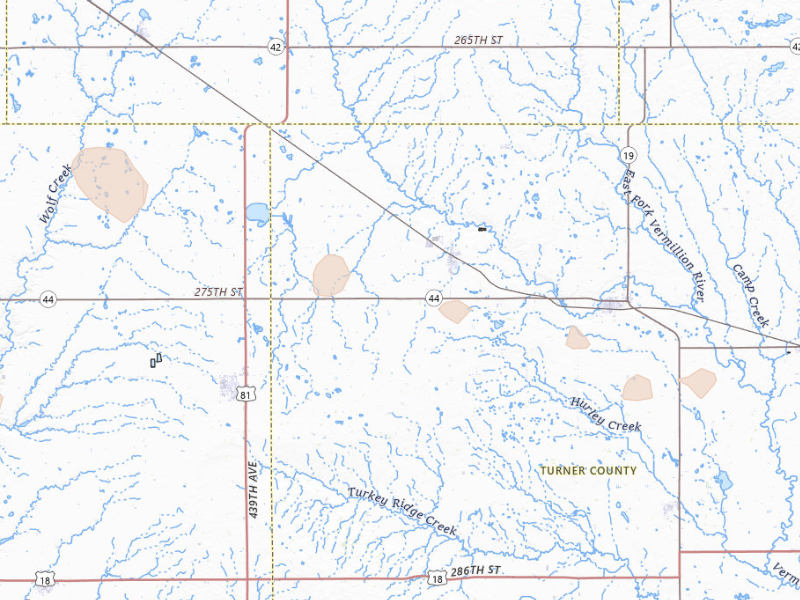 Radar-estimated hail-size map of the storm over Marion, SD on Sep 4, 2026