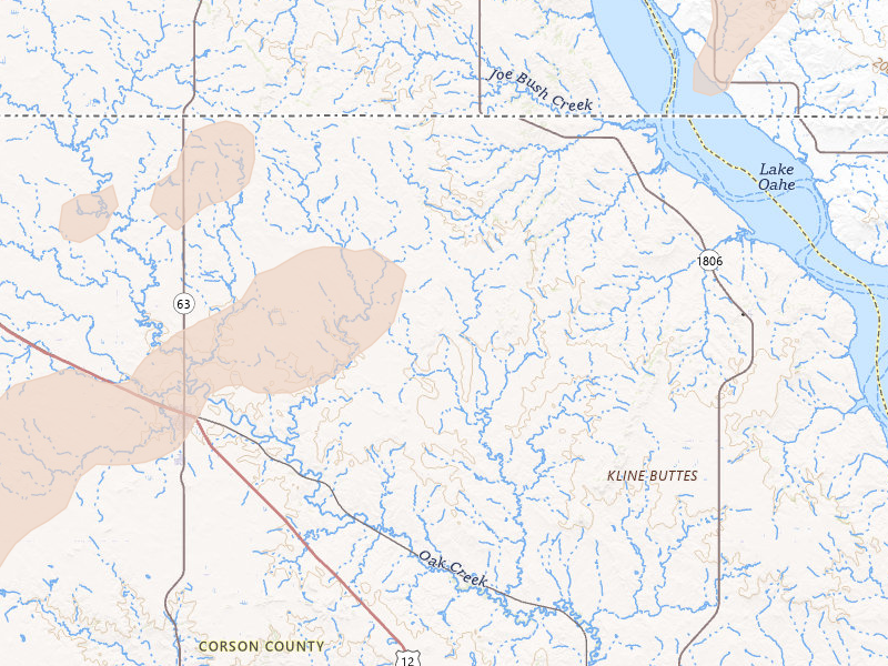 Radar-estimated hail-size map of the storm over Mc Laughlin, SD on Jul 2, 2026