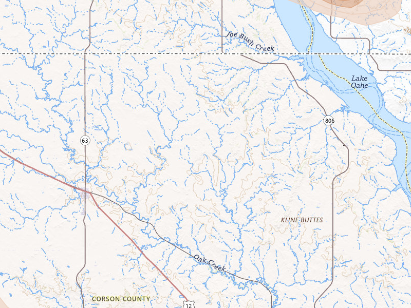 Radar-estimated hail-size map of the storm over Mc Laughlin, SD on Jul 9, 2026