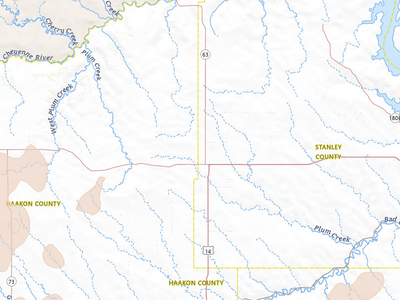 Radar-estimated hail-size map of the storm over Midland, SD on Jun 27, 2026