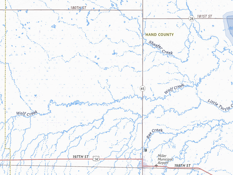 NEXRAD radar-signature map of the hail storm over Miller, SD on Jun 3, 2026
